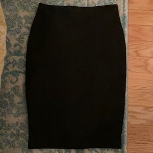 Express Black Suit Pencil Skirt - Knee Length with Black Slit.  Like new! Size 4